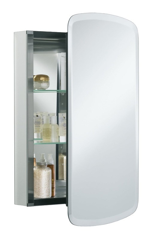 Mirrored Medicine Cabinet with Adjustable Glass Shelves,