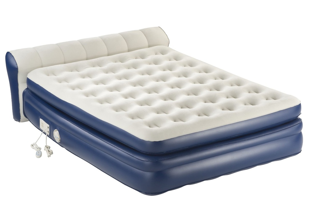 AeroBed Elevated Premier Mattress with Headboard and Built-In Pump, Queen